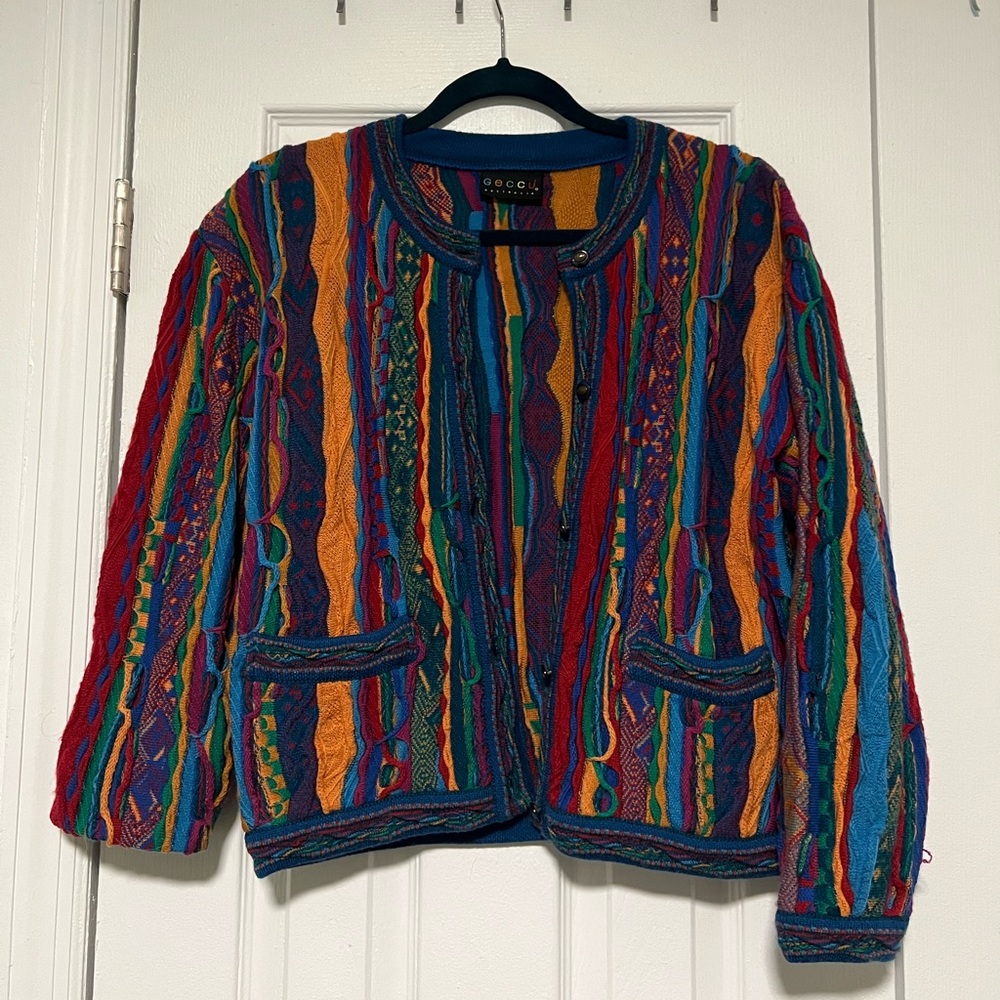 Colorful Coogi Inspired Cardigan